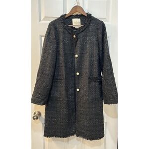 KATE SPADE New York Dashing Beauty Sparkle Tweed Coat Sz 10 Pearl Button $598